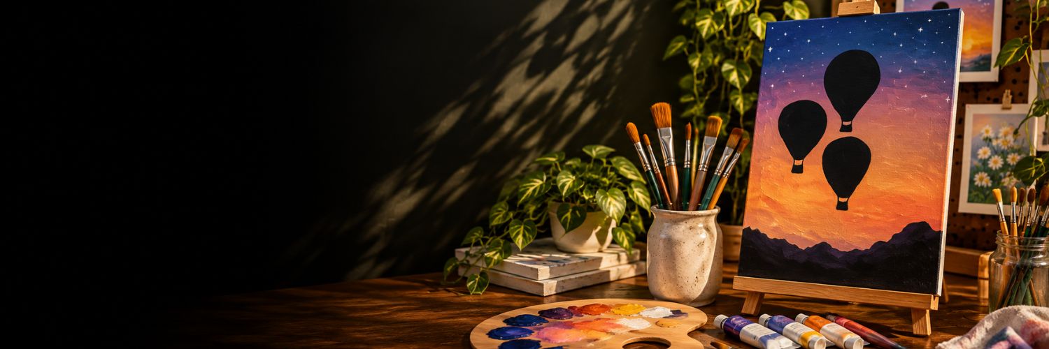 Beginner student painting